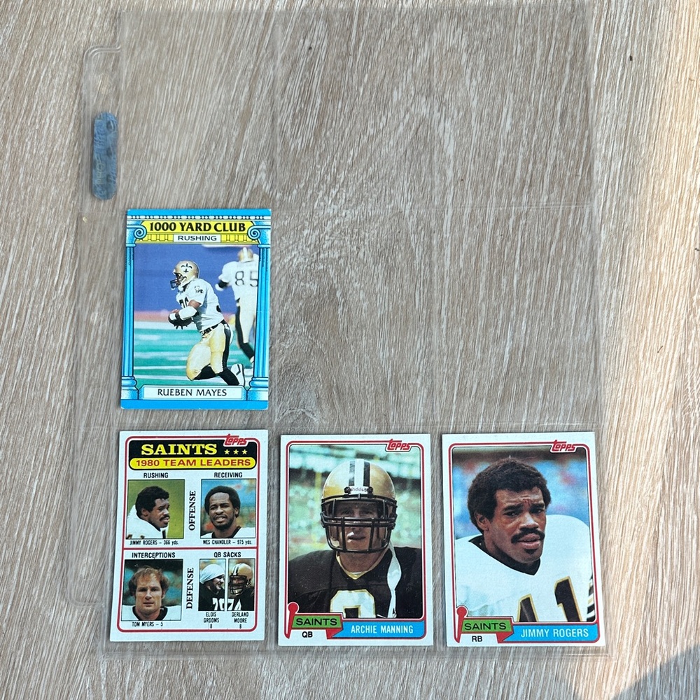 Vintage Topps New Orleans Saints Football Cards Lot (4) Archie Manning + More